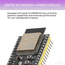 YEJMKJ 3pcs ESP32-S3-DevKitC-1-N16R8 ESP32 S3 Development Board WiFi + Bluetooth MCU Module, Dual Type-C ESP32-S3-WROOM-1 Cores Microcontroller Processor Integrates Complete Wi-Fi and BLE Functions