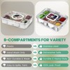 FANCILLA Snackle Box Container, 8 Compartment Stainless Steel Divided Serving