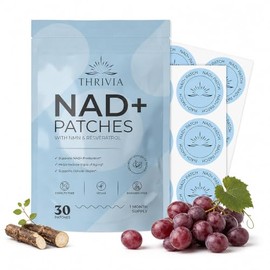 Parches suplementarios Thrivia NAD+ con NMN y resveratrol para mujeres y hombres (30 unidades)
