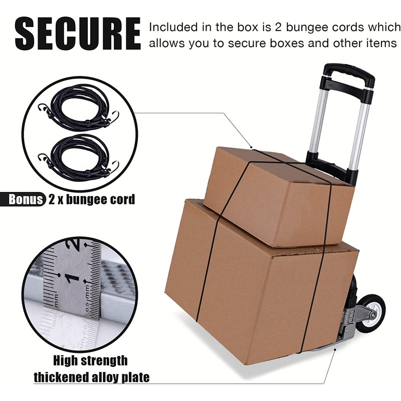 Folding Hand Truck Dolly Aluminum Folding Hand Cart Luggage Trolley