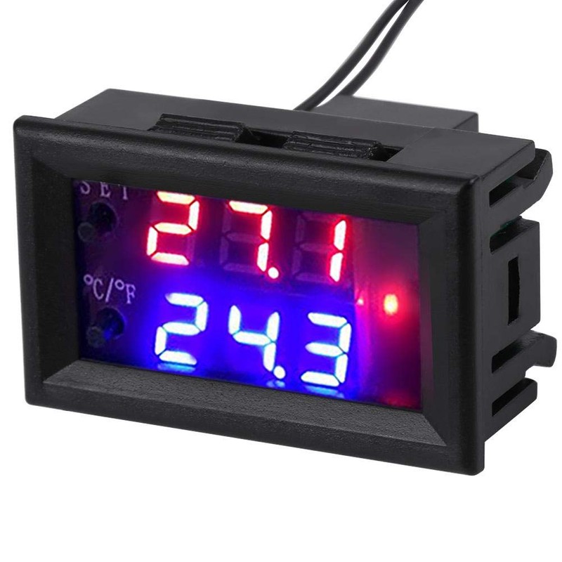 Jarchii Temperature Controller, DC12V 20A Relay Digital Display Microcomputer Thermostat