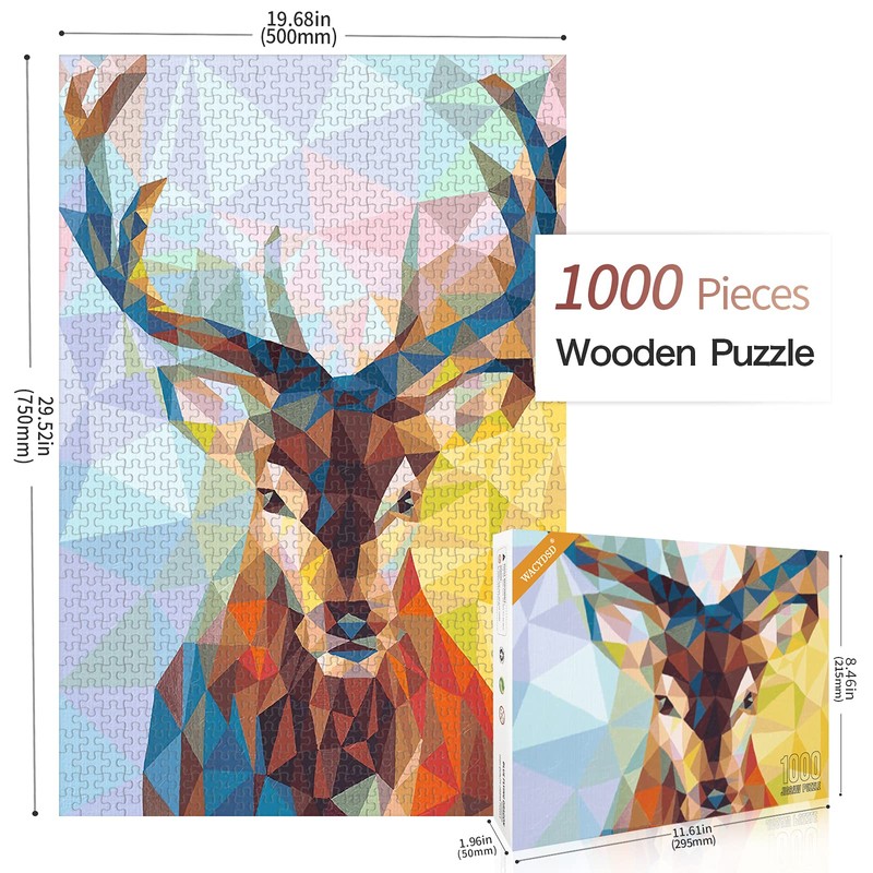 WACYDSD Puzzle 1000 Pieces Abstract Deer Classic Puzzle DIY Kit