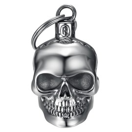 MOCY BELL - Guardian Bell Mocy Bell Skull Skeleton in Stainless Steel - Motorcycle Bell for a Daring and Protected Ride