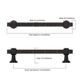 Asidrama 10 Pack 5 Inch(128mm) Oil Rubbed Bronze Kitchen Cabinet Handles, Cabinet Pulls Kitchen Cabinet Hardware for Cupboard Drawer Pulls