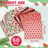 Wadukud 60PCS 25x25cm Polyester Fabric Bundles, Watermelon Pre-Cut Quilting Cotton