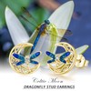 Celtic Moon Earrings 925 Sterling Silver Dragonfly Earrings Celtic Stud