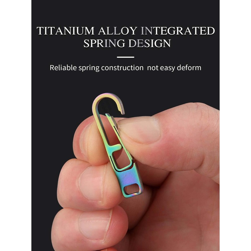 TIKIDESIGN Titanium Zip Zipper, Pack of 2 Zip Pendants, Removable