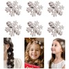Hairpin 2pcs,Snowflake Hair Clips Mini Hair Xmas Glitter Barrette Snowflake