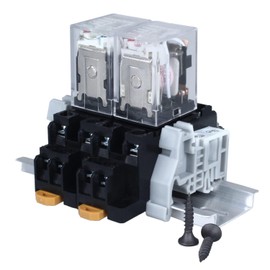 2 x Electromagnetic Relay 220 V AC 5 A Coil Power Relay 8 Pins 2NO 2NC HH52PL MY2 Changer with Indicator Light with Socket with DIN Rail DIN Rail Relay DIN Rail Base