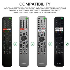 Mydrissu Protective Case for Sony RMF-TX600U RMF-TX600E RMF-TX621U Smart TV Remote Silicone Battery Back Cover Holder Shockproof Covers for Sony RMF-TX500U RMF-TX500E Remote Control (Glow Blue)