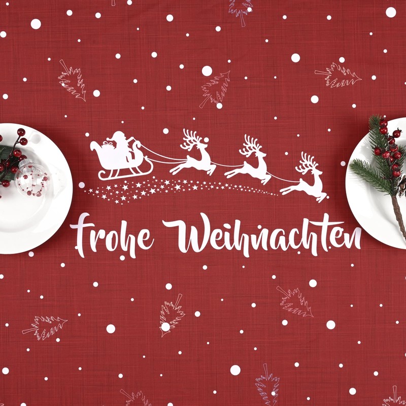 Yrendenge Christmas Tablecloth Red Tablecloth Washable Outdoor Tablecloth Rectangular Waterproof