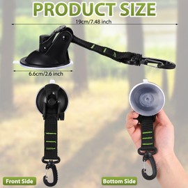 Maitys 6 Pcs Heavy Duty Suction Cups with Hooks Tie Down Strong Suction Cup Anchor Car Camping Accessories Vacuum Outdoor Hanging Hooks for Car Boat Awning Camping Tent Trap (Green)