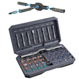 42-in-1 Magnetic Screwdriver Set, Ratchet Screwdriver Set with Removable T-Handle, Precision Repair Tool Set with 40 S2 Steel Bits, Multi-Bit Magnetic Screwdriver Set