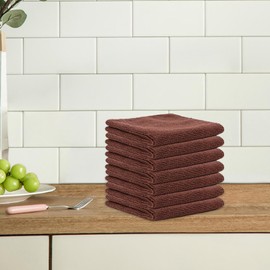 Folpus 7 Pieces Microfiber Cleaning Cloth Cleaning Rag Washable Portable Dish Cloth Absorbent Towel for Dishes Kitchen Car Household, Brown
