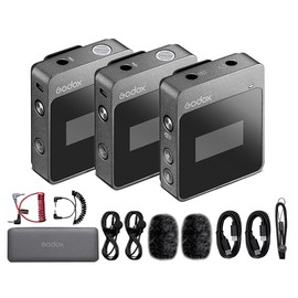 GODOX MoveLink M1 M2 2.4GHz Wireless Lavalier Microphone for DSLR Cameras Camcorders Smartphones Tablets (MoveLink M2)