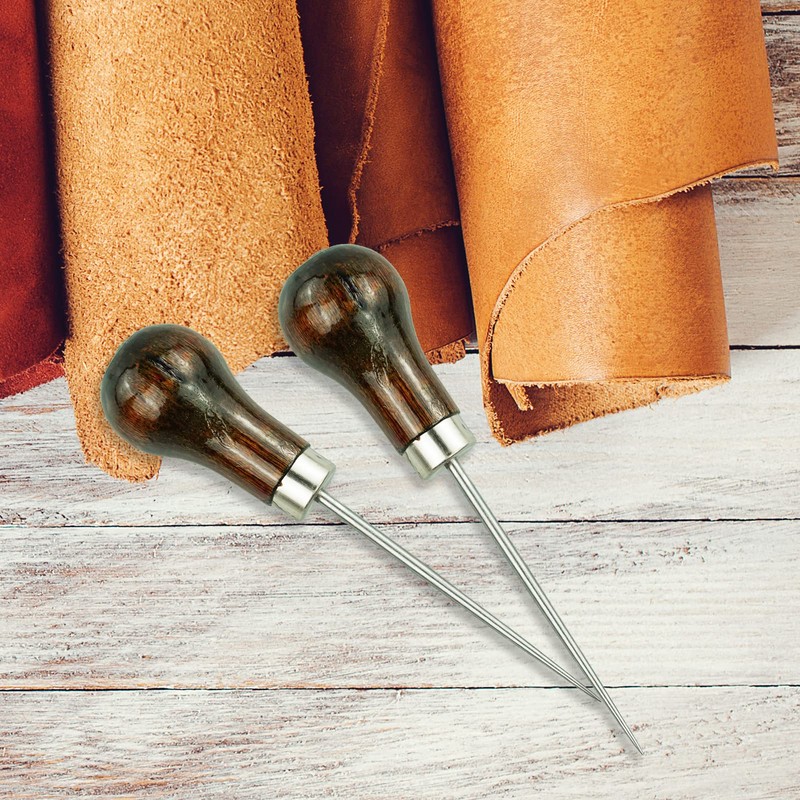 SZCXDKJ 3Pack Awl, Gourd Shape Awl Tailors Awl Wood Handle