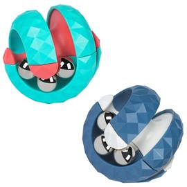 EMPHASISY Orbit Ball Toys, Fidget Spinner Top Bead Ball Spinning Toy, Rotating Track Infinite Flip Change Puzzle Games Novelty Creative Stress Relieve Toys for Kids Children Adults (Blue&Green)