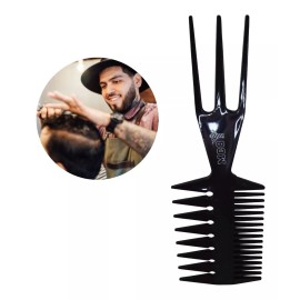 mc8 Peine De Corte 3 Lados Para Barbería Y Estética Negro Mc8