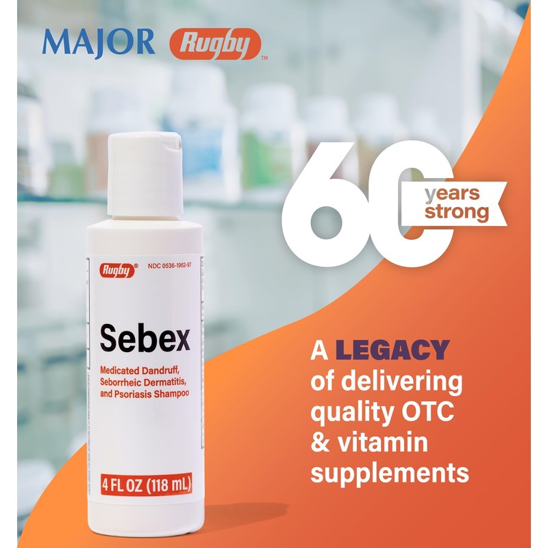 Rugby Sebex Medicated Dandruff Shampoo for Women and Men -