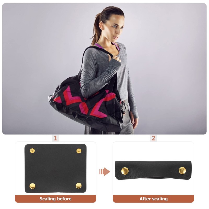 Lurrose 2pcs Handbag Handles PU Leather Cover Handbag Handle Protector