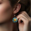 the fun things Teal Blue Aztec Summer Sun Earrings NO