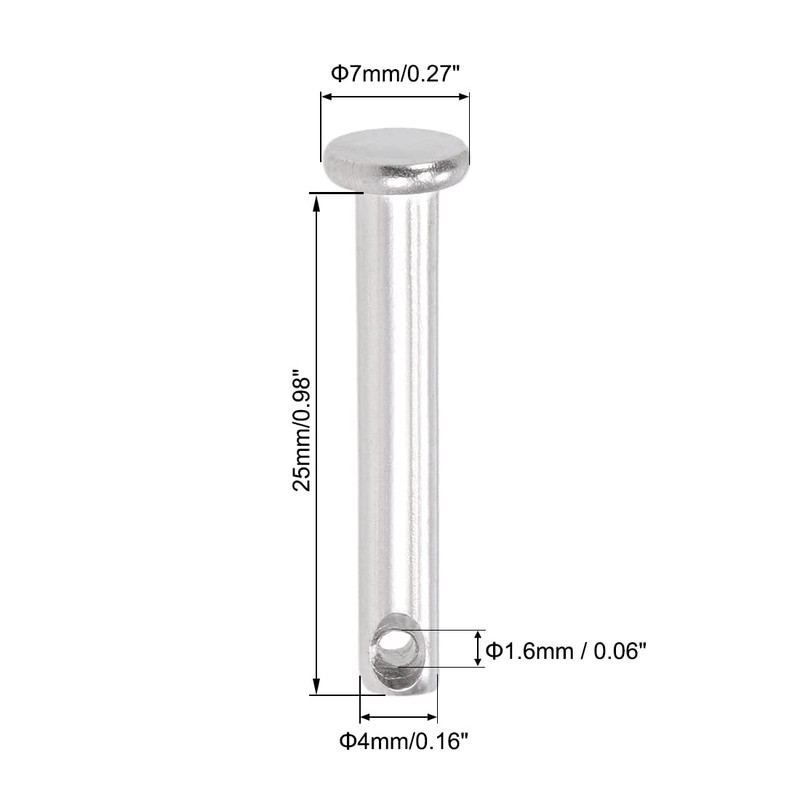 sourcing map Single Hole Clevis Pins - 4mm X 25mm