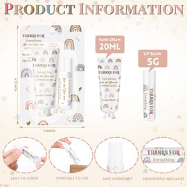 Loopeer 24 Set Bulk Christmas Team Appreciation Gifts for Employees Lip Balm and Hand Cream Gift Set Boho Rainbow Thank You Favors for Women Coworkers Staff Teachers Nurse Volunteer Leaving Farewell