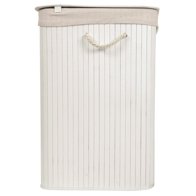 Red Lantern Sentaku Bamboo Laundry Hamper - White
