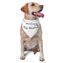 Vercosee Big Brother Dog Bandana - Gender Reveal, Baby Announcement, Reversible, White
