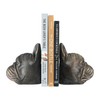 Creative Co-Op Decorative Antique Resin Dog Head Bookends, Bronze, Set