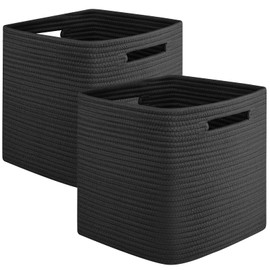 OIAHOMY Storage Cubes, 13 Inch Cube Storage Organizer, Collapsible Storage Bins, Baskets for Organizing, Storage Bins for Shelves-Black, 2-PACK