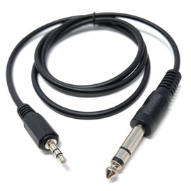DRUT 1m 3.5mm to 6.35mm (1/4") Stereo Jack Plug to Plug, Male to Male Audio Lead Cable (3.3ft)