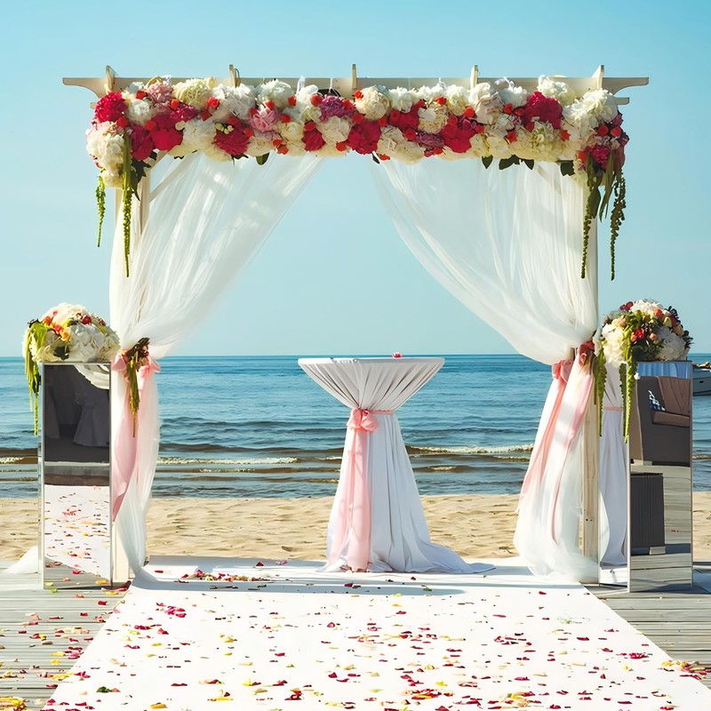 MEKOTRIN Wedding Arch Draping Fabric, 2 Panels 28"x20ft Chiffon Fabric