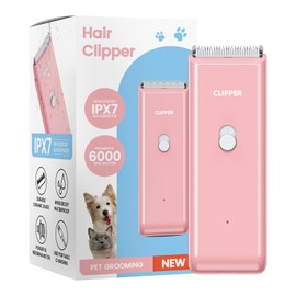 LEMULEGU Dog Clipper for Matted & Long Hair,Quiet Pet Paw Hair Trimming Groomer,Handy Cordless Rechargeable Waterproof Shaver Kits for Cats,Small Dogs & Animals Pink