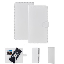 K-S-Trade Qualitativ & Innovativ Handy Hülle Schutz Hülle Für Energizer Power Max P551S Cover Case Bookstyle Bumper Weiß 1x