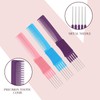 3 Pack Lift Teasing Combs with Metal Prong Salon Teasing