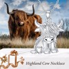 PROESS Highland Cow Gifts Necklace Highland Cow 925 Sterling Silver