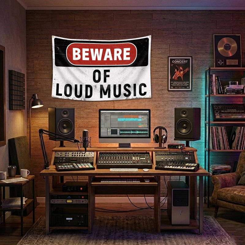 Beware of Loud Music Flag 3x5 Ft Double Stitched Music