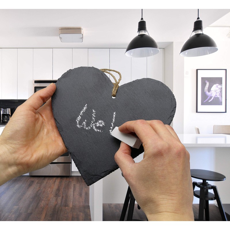 FeinKnick Stylish Slate Heart for Labelling - Decorative Heart Made