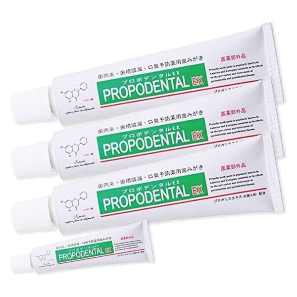 Propolis Medicated Teeth Toothpaste, 2.8 oz (80 g), Periodontal Disease Prevention, Toothpaste, Bad Breath Care, Whitening (3 Bottles + 1 Mini Size)