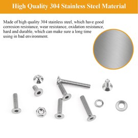 565 Pieces M3 Screws Nuts Washers Set, Sutemribor M3 x 4/6/8/10/12/16/20mm Countersunk Head Socket Cap Screws Nuts Washers Assortment Kit, 304 Stainless Steel, Fully Threaded