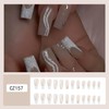 Press on Nails Medium French Ripple False Nails Artificial Acrylic