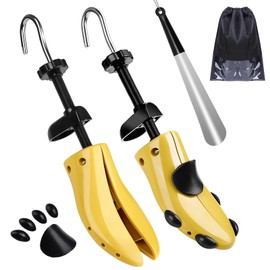 JJDPARTS Shoe Stretcher, Pair 4-Way Shoe Expander Widener Shoe Tree Extender for Women Men (L (for Men's Size Us 9.5-14) Yellow)