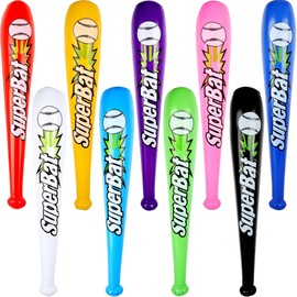 9 Pack 34 inches Inflatable Baseball Bat Inflatable Bat Toy Inflatable Baseball Bat Blow up Baseball Bat for Birthday Swimming Pool Beach Playing Birthday Baseball Party Favors