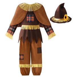 ReliBeauty Scarecrow costume for children, boy with hat, 110