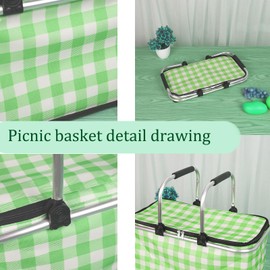 Picnic Basket Set, Picnic Basket, Insulated Picnic Bag Cooler Reusable, 26L Large Capacity for 12 Adults, Picnic Basket with Sturdy Handles for Outdoor Activities, Travel, Beach, Camping (Green)