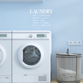 Vinyl Wall Art Decal - Laundry Schedule - 16" x 22" - Trendy Cursive Lovely Design Quote Sticker for Home Bathroom Laundry Room Washing Space Laundry Business Storefront Decor (White)