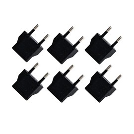 6 Pack European Travel Plug Adapter, US to Europe Adapter Type C Outlet Converter America USA Italy Spain Germany France EU, Power Plug, Black (Black)