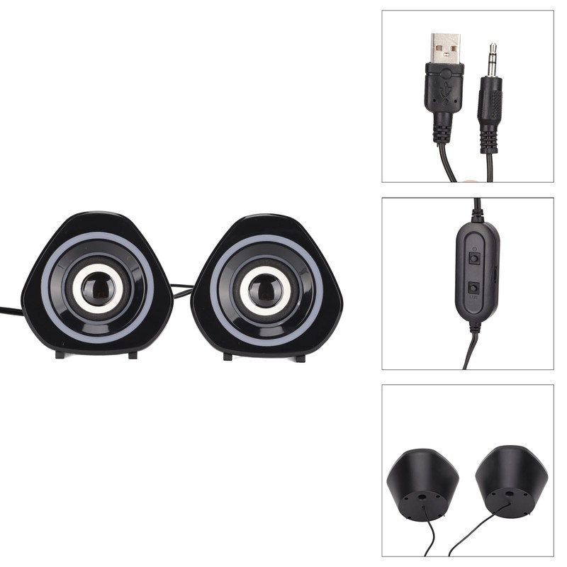 Desktop Speaker USB Powered Heavy Subwoofer Desktop Mini LED Speaker