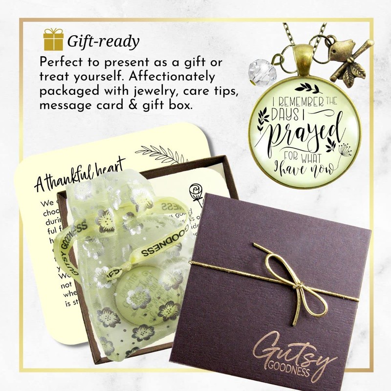 Grateful Necklace Remember Days I Prayed Blessed Bird Jewelry 36"